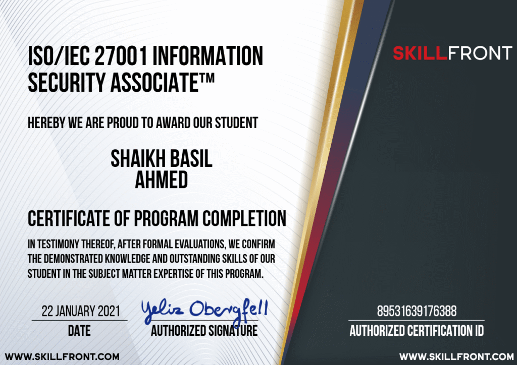 Information Security Associate Certificate